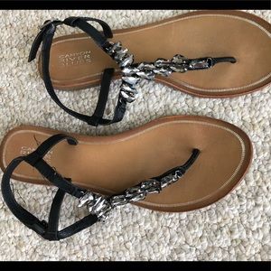 Black embellished sandals!